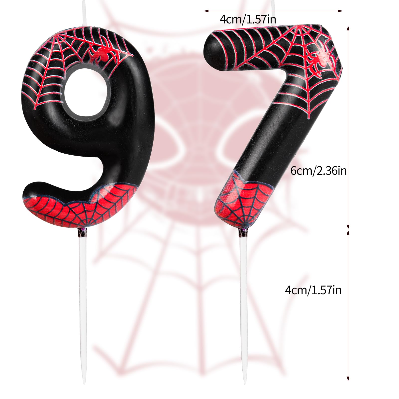 Spider Birthday Candles Number 5,Happy 5th Birthday Candle,Red Black Spider Cake Topper Candle Birthday for Boys Girls Kids Spider Themed Party Anniversary Celebration Supplies Decorations