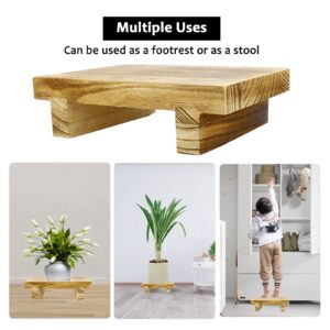 MINGZHE Step Stools,Wood Step Stool with Non Slip Wooden Step Stools Heavy Duty Wooden Bed Step Stools Single Step Stool for Bed(#1)