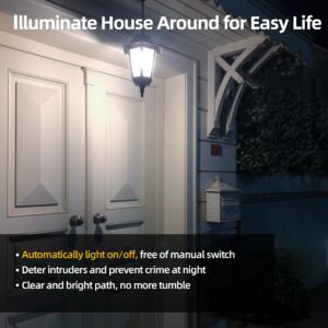 Dusk to Dawn LED Outdoor Light Bulb 100 Watt Equivalent, 13W Automatic On/Off Sensor Light Bulb Daylight 5000K, 1200LM, A19 Dusk to Dawn Light Bulbs for Porch Garage Outdoor Lighting, 4 Pack