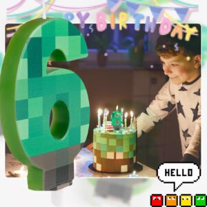 FUNCANDLE Dynamite Candles TNT Themed Birthday Candles,Green Number 7 Candles TNT Cake Toppers,Pixel Cake Candles for Boy Girl Birthday Graduation Anniversary Party Supplies Decoration