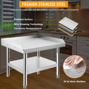 GAOMON Stainless Steel Equipment Grill Stand, 24 x 28 x 24 inch Grill Stand Table with Adjustable Storage Undershelf, Equipment Stand Grill Table, for Hotel, Home, Commercial Restaurant Kitchen