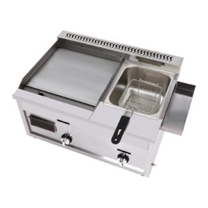 commercial deep fryer with griddle, gas propane flat top griddle & countertop deep gas fryer, outdoor multi-function griddle with basket & lid restaurant home kitchen