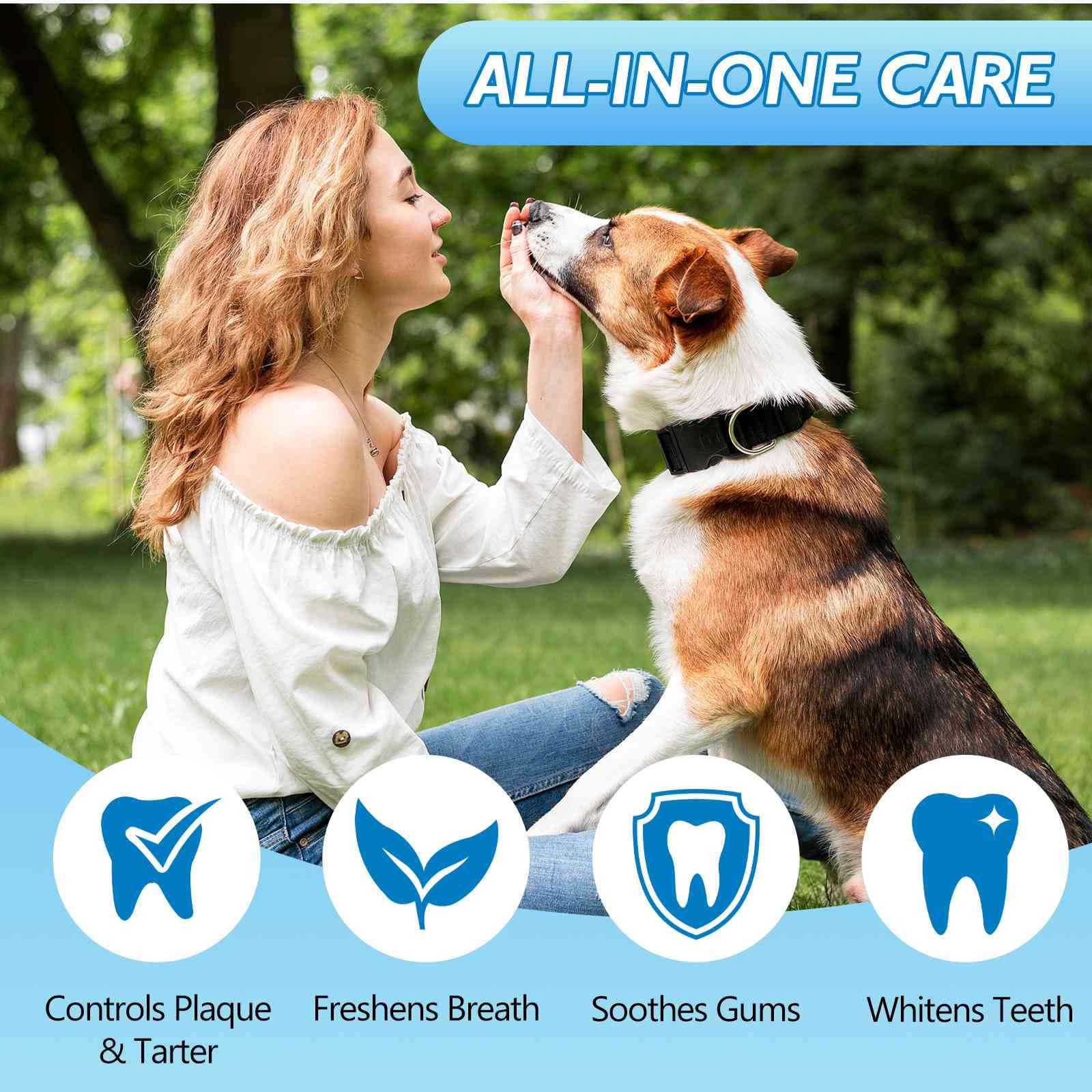 Best Dog Toothbrush & Toothpaste Kit for Chorkie and Other Mixed Breed Dogs Dogs - Natural Ingredients Reduce Plaque, Whiten Teeth, Freshen Breath