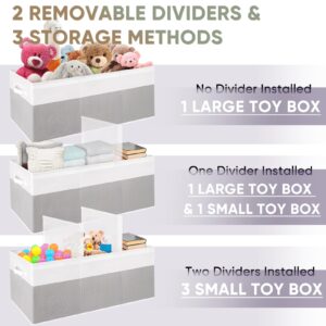 Kids Toy Box, Extra Large Toy Chest for Boy and Girl, 118L Toy Storage Organizer Stuffed Animals Holder with Removable Divider and Sturdy Handle for Nursery, Bedroom, Living room, 36"L x 12.6"W x 16"H