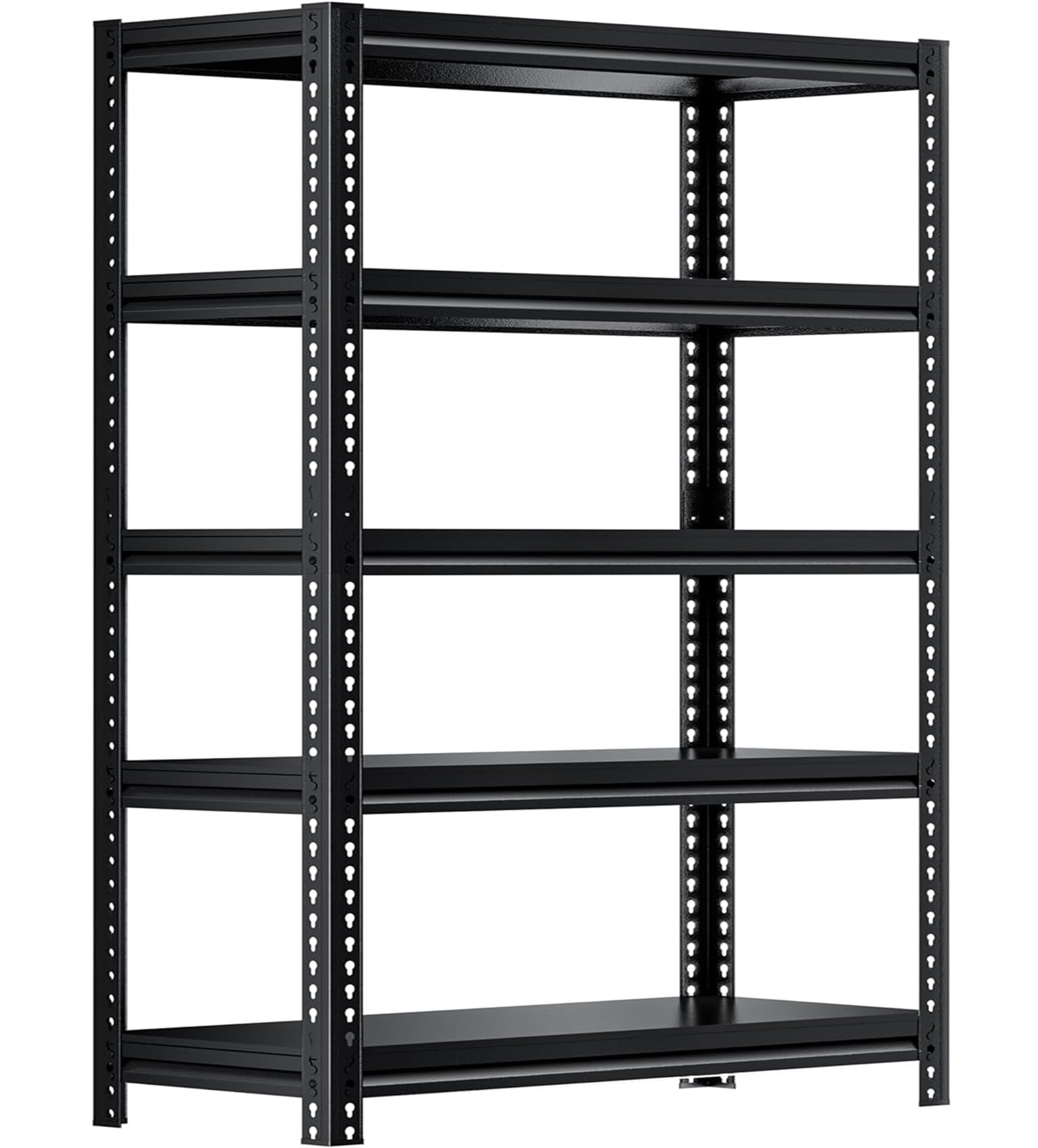 POOUPHV 72" H Garage Shelving Heavy Duty Storage Shelves Loads 2000LBS,Adjustable 5 Tier Garage Storage Shelves Rack Shelf for Basement, Pantry, Warehouse, Kitchen, 72" H x 31.5" W x 15.7" D, Black