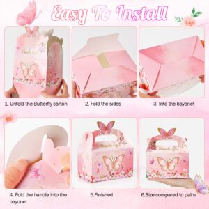 LWBDD Butterfly Party Gift Box Butterfly Flower Candy Box Paper Gift Decoration Box 24PC Pink and Purple Butterfly Box