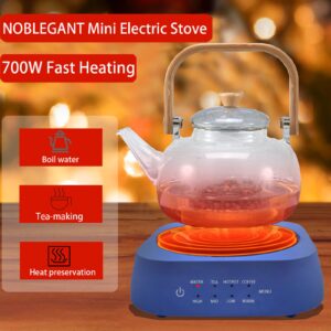 Mini stove electric 700W,small hot plate,countertop burner electric,portable Cooktop,Intelligent Auto-Off Feature,For Tea Enthusiasts,Tea party,Gift