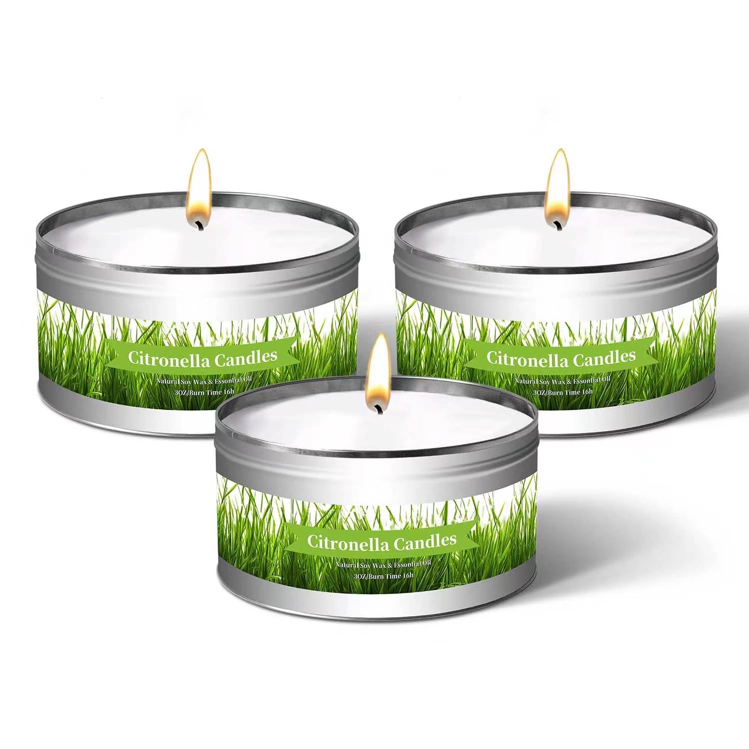 Gadojuewo Citronella Candles Outdoor Indoor Large, 3 Pack 3.1 oz Soy Wax Jar Candles up to 49 Hours, Citronella Candles Sets for Garden, Backyard,Patio,Yard,Balcony,Camping,Indoor Outdoor