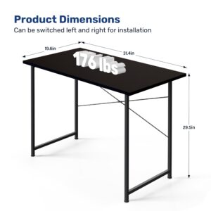 YSSOA Small Space Writing Desk with Headphone Hooks, Modern Simple Design, Suitable for Study, Home Office and Children's Room