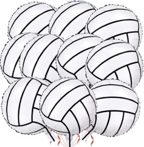 cstywc 10 pieces volleyball foil balloons volleyball balloons mylar aluminum foil balloons for birthday volleyball sports themed party decorations