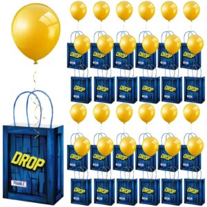 vercanmonth 24 set game party military supply loot drop box party favors with yellow balloon and ribbon battle gifts bags for gamers gaming themed birthday party supply