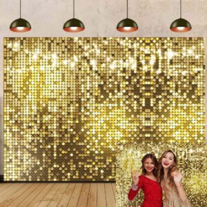 generic gold glitter backdrop disco themed photography backdrop for anniversary birthday bridal shower wedding prom party decorations supplies photo studio props (7x5ft(82x59inch))