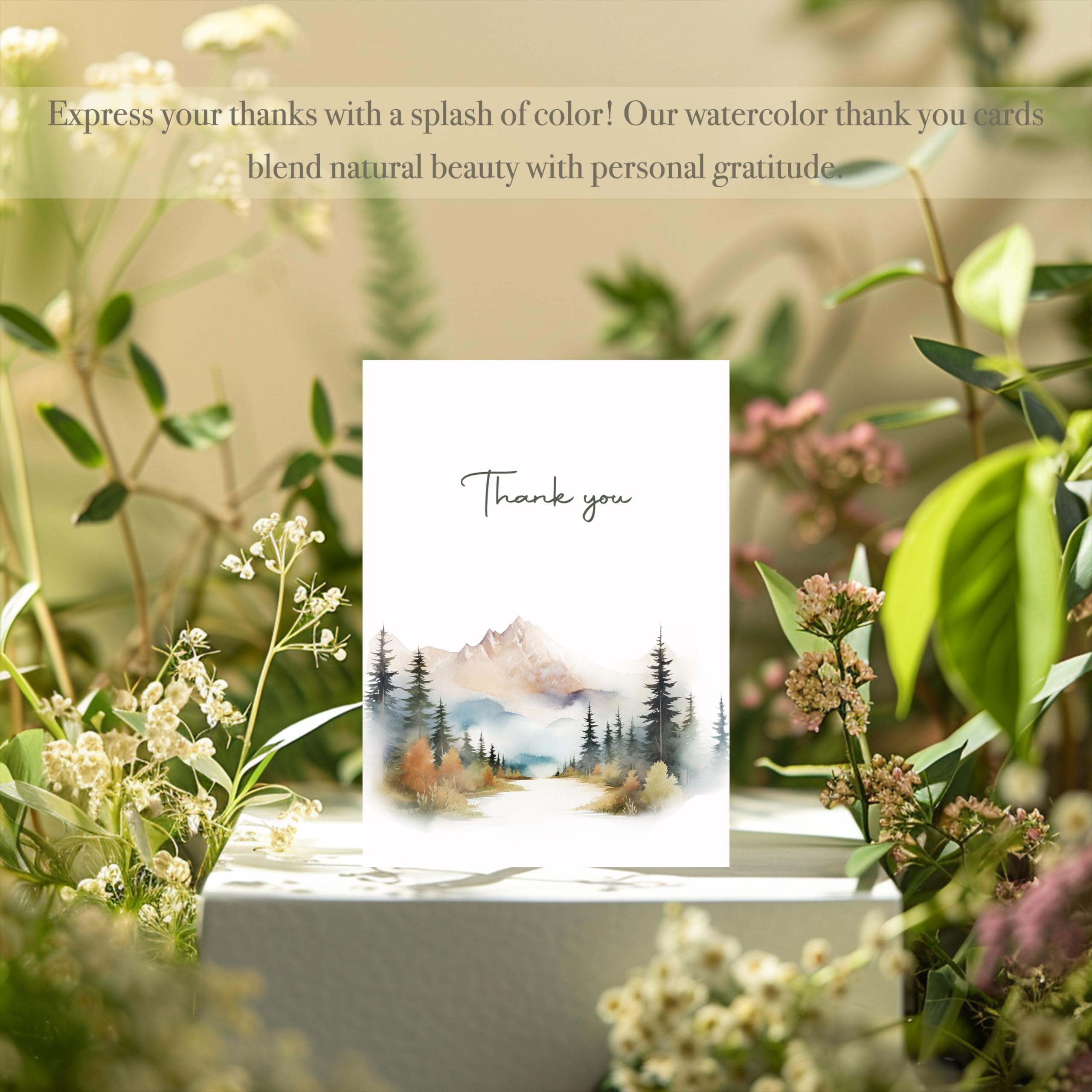 Thank You Cards Set of 20,4x6 Inches Watercolor Nature Forest Thank You Cards with Envelopes, Perfect Thank You Cards Bulk For All Occasions,incl. Baby Shower, Wedding, Birthday Party, Greeting