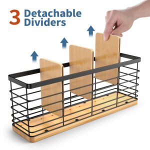 XCPPLV Kitchen Utensil Holder, Large Cooking Utensils Holder for Countertop Cooking Tools Storage Organizer Set 4 Compartments Large Utensil Caddy for Kitchen