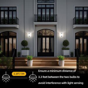 Dusk to Dawn LED Outdoor Light Bulb 100 Watt Equivalent, 13W Automatic On/Off Sensor Light Bulb Daylight 5000K, 1200LM, A19 Dusk to Dawn Light Bulbs for Porch Garage Outdoor Lighting, 4 Pack