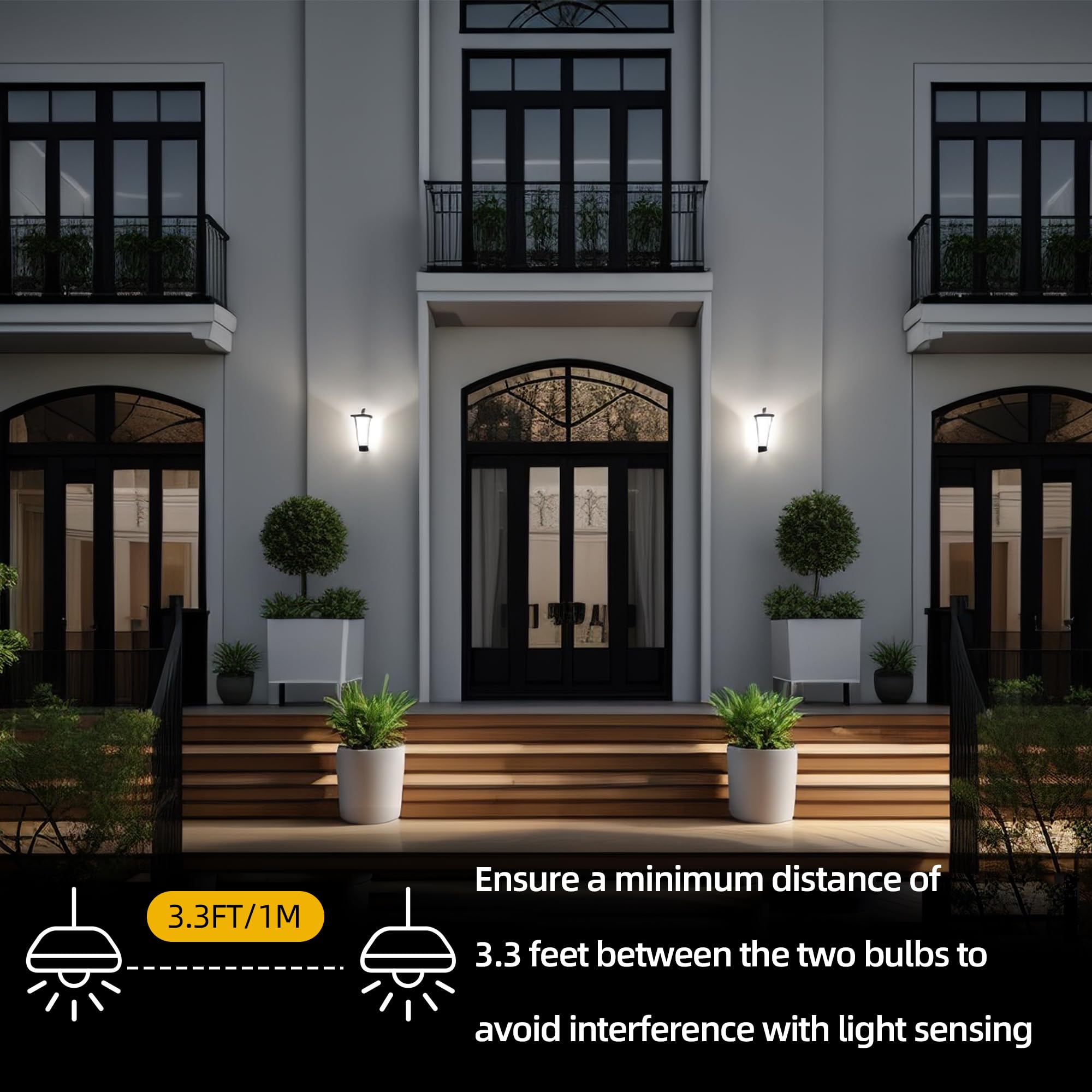 Dusk to Dawn LED Outdoor Light Bulb 100 Watt Equivalent, 13W Automatic On/Off Sensor Light Bulb Daylight 5000K, 1200LM, A19 Dusk to Dawn Light Bulbs for Porch Garage Outdoor Lighting, 4 Pack