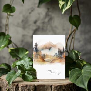 Thank You Cards Set of 20,4x6 Inches Watercolor Nature Forest Thank You Cards with Envelopes, Perfect Thank You Cards Bulk For All Occasions,incl. Baby Shower, Wedding, Birthday Party, Greeting