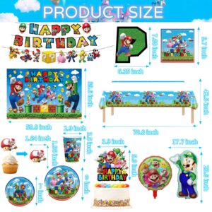 Cartoon Birthday Party Supplies Decorations Cartoon Game Backdrop Banner Cake Topper Balloons Cartoon Party Table Cloth Plates Cups etc Cartoon Game Birthday Party Supplies