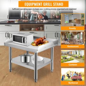 GAOMON Stainless Steel Equipment Grill Stand, 24 x 28 x 24 inch Grill Stand Table with Adjustable Storage Undershelf, Equipment Stand Grill Table, for Hotel, Home, Commercial Restaurant Kitchen