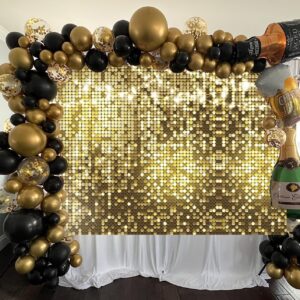 Generic Gold Glitter Backdrop Disco Themed Photography Backdrop for Anniversary Birthday Bridal Shower Wedding Prom Party Decorations Supplies Photo Studio Props (7X5FT(82x59inch))