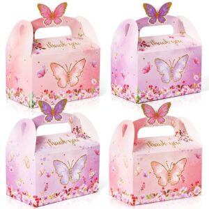 lwbdd butterfly party gift box butterfly flower candy box paper gift decoration box 24pc pink and purple butterfly box