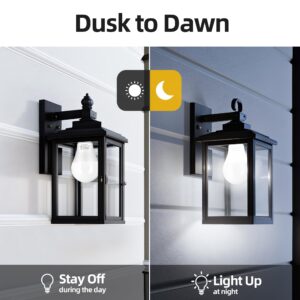 Dusk to Dawn LED Outdoor Light Bulb 100 Watt Equivalent, 13W Automatic On/Off Sensor Light Bulb Daylight 5000K, 1200LM, A19 Dusk to Dawn Light Bulbs for Porch Garage Outdoor Lighting, 4 Pack