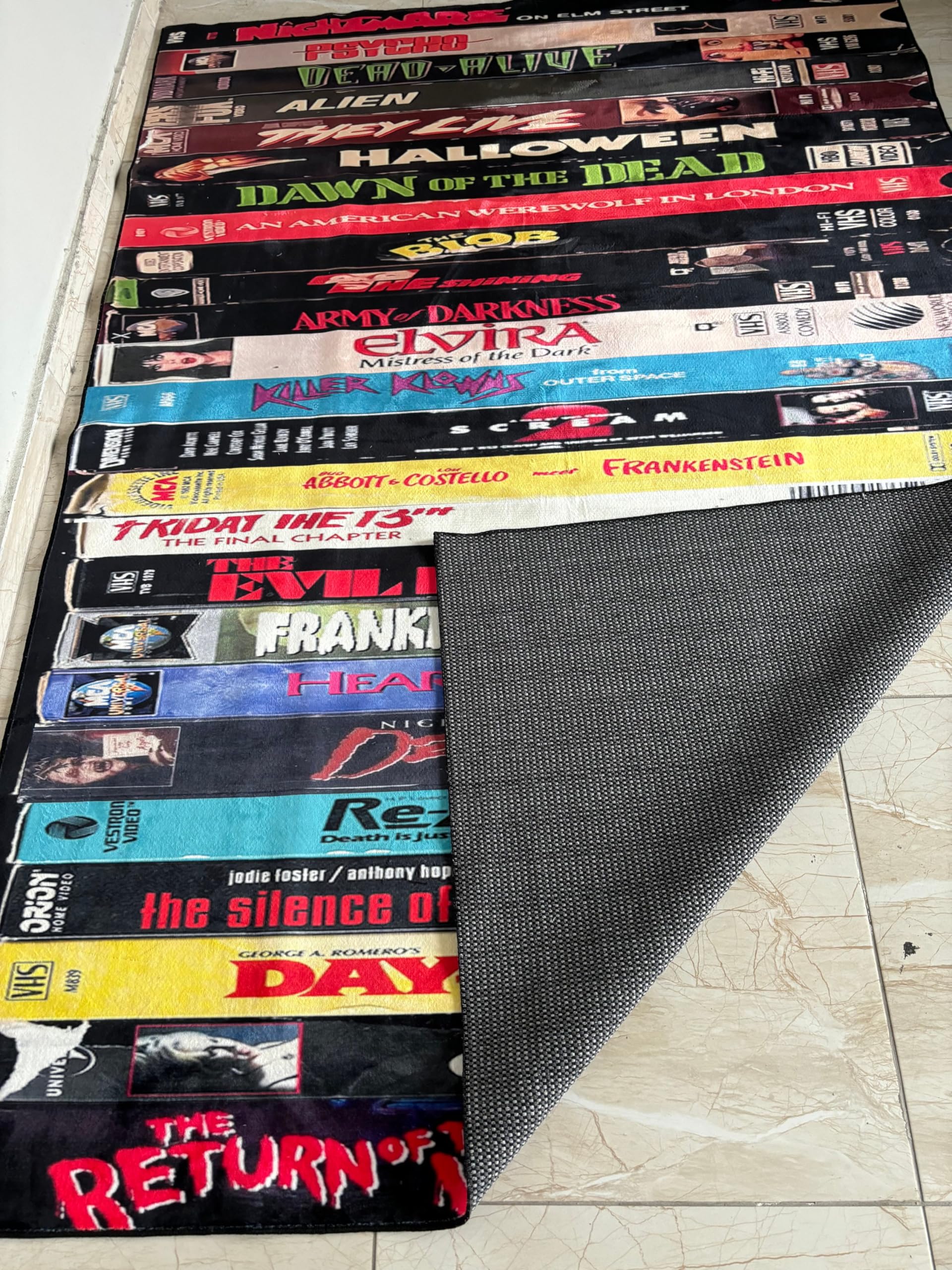 Generic Nostalgic Retro Style Rug, Runner Rug, VHS Case Themed, Horror Rug, Home Theater TV Room,Long Rug,Entry Rug,Hallway Runner Rug D1242.1 80x200Cm//31x78 inch