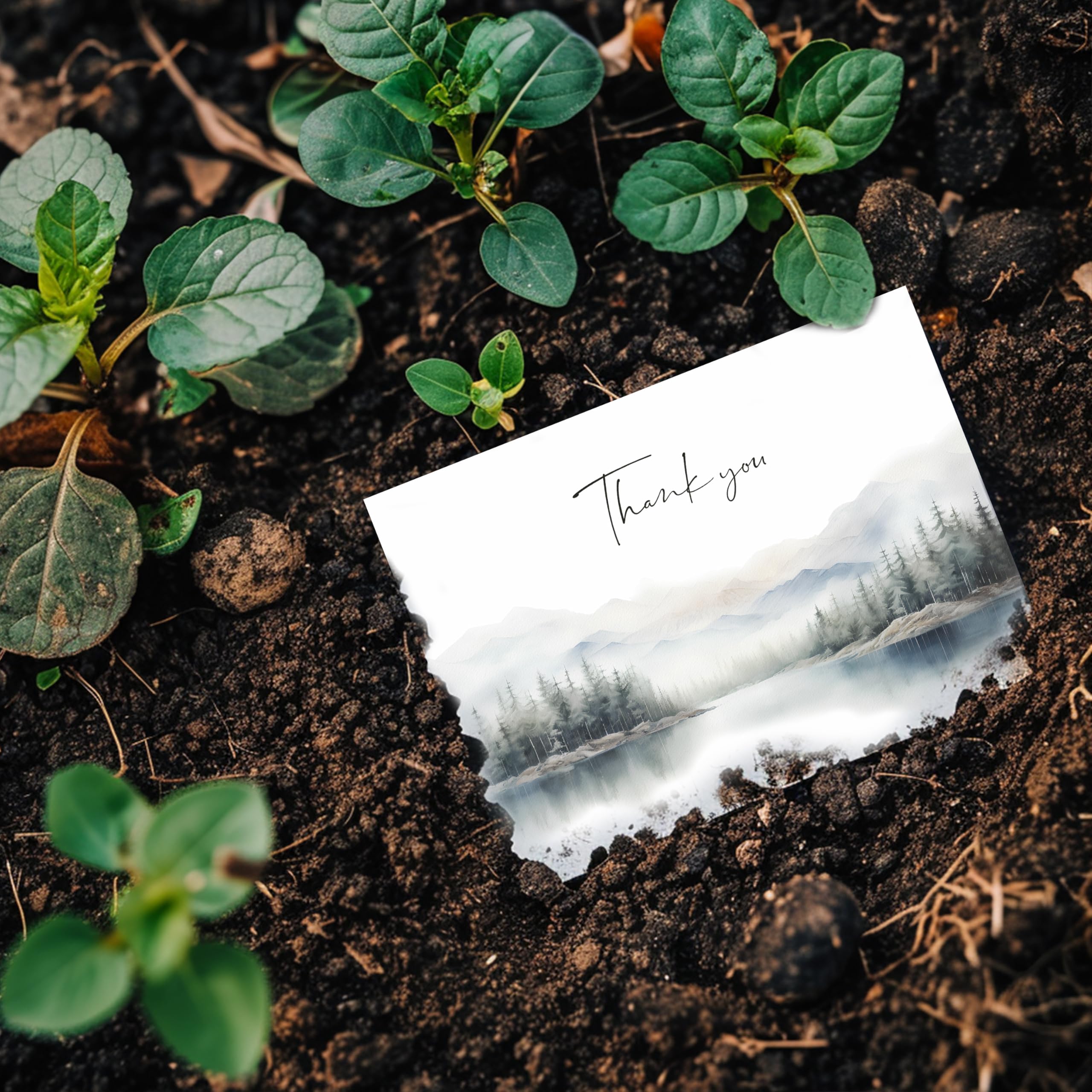 Thank You Cards Set of 20,4x6 Inches Watercolor Nature Forest Thank You Cards with Envelopes, Perfect Thank You Cards Bulk For All Occasions,incl. Baby Shower, Wedding, Birthday Party, Greeting