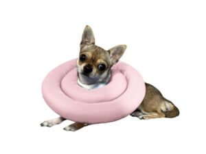 fluffy muzzle soft dog cone collar for small and medium dogs after surgery, dog cone protection and comfortable recovery (pink, m)