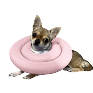 Fluffy Muzzle Soft Dog Cone Collar for Small and Medium Dogs After Surgery, Dog Cone Protection and Comfortable Recovery (Pink, M)