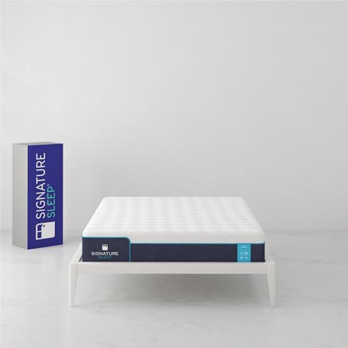 Signature Sleep Bliss 10 Inch Charcoal Cool Gel Memory Foam Mattress-in-a-Box, Medium, Certipur-US and Oeko-TEX, Full