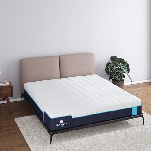 Signature Sleep Bliss 10 Inch Charcoal Cool Gel Memory Foam Mattress-in-a-Box, Medium, Certipur-US and Oeko-TEX, King