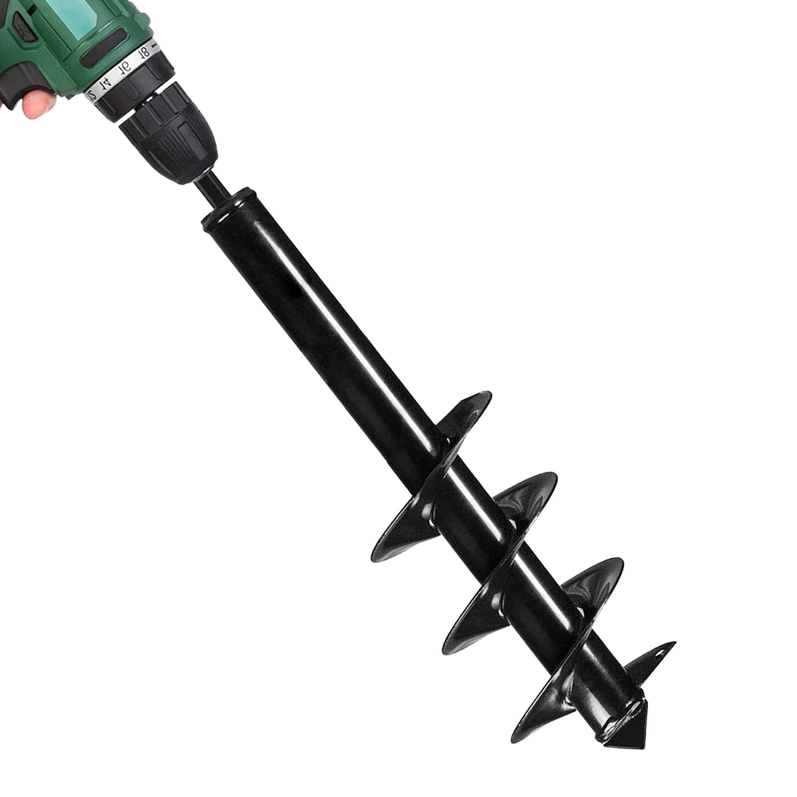 Auger Drill bit for Planting 4x24 inches, Enhanced Garden Auger Spiral Drill Bit, Extended Length Bulbs Flowers Planting Auger for Drill Post Hole Digger for 3/8”Hex Drill