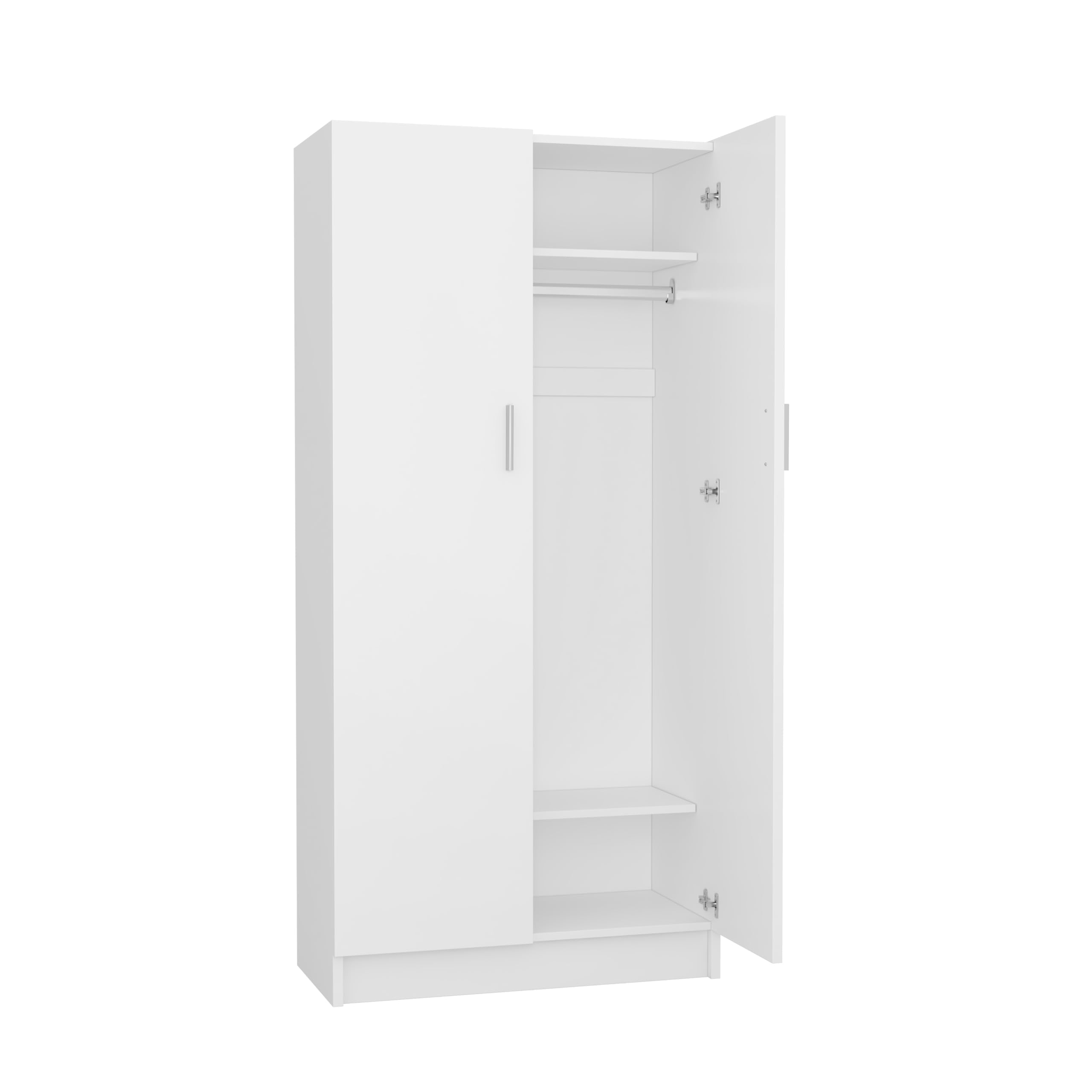 Panana 2 Door Bedroom Wardrobe Closet Bedroom Armoires Home Furniture for Storage (White)