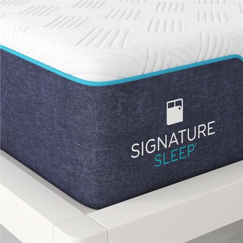 Signature Sleep Bliss 10 Inch Charcoal Cool Gel Memory Foam Mattress-in-a-Box, Medium, Certipur-US and Oeko-TEX, Full