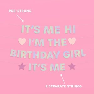 xo, Fetti Eras I'm The Birthday Girl Banner 5 Ft, Iridescent | Birthday Party Decoration, Bday Photo Booth Backdrop, Silver HBD Sign Supplies