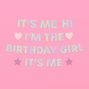 xo, Fetti Eras I'm The Birthday Girl Banner 5 Ft, Iridescent | Birthday Party Decoration, Bday Photo Booth Backdrop, Silver HBD Sign Supplies