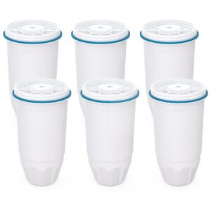 nuttuto water filter replacement compatible with zero pitcher and dispensers zr-001, zr-017, zp-006 zd-013 zs-008, multi-stage filter system, reduces lead,tds, pfoa/pfos, chlorine and more, pack of 6