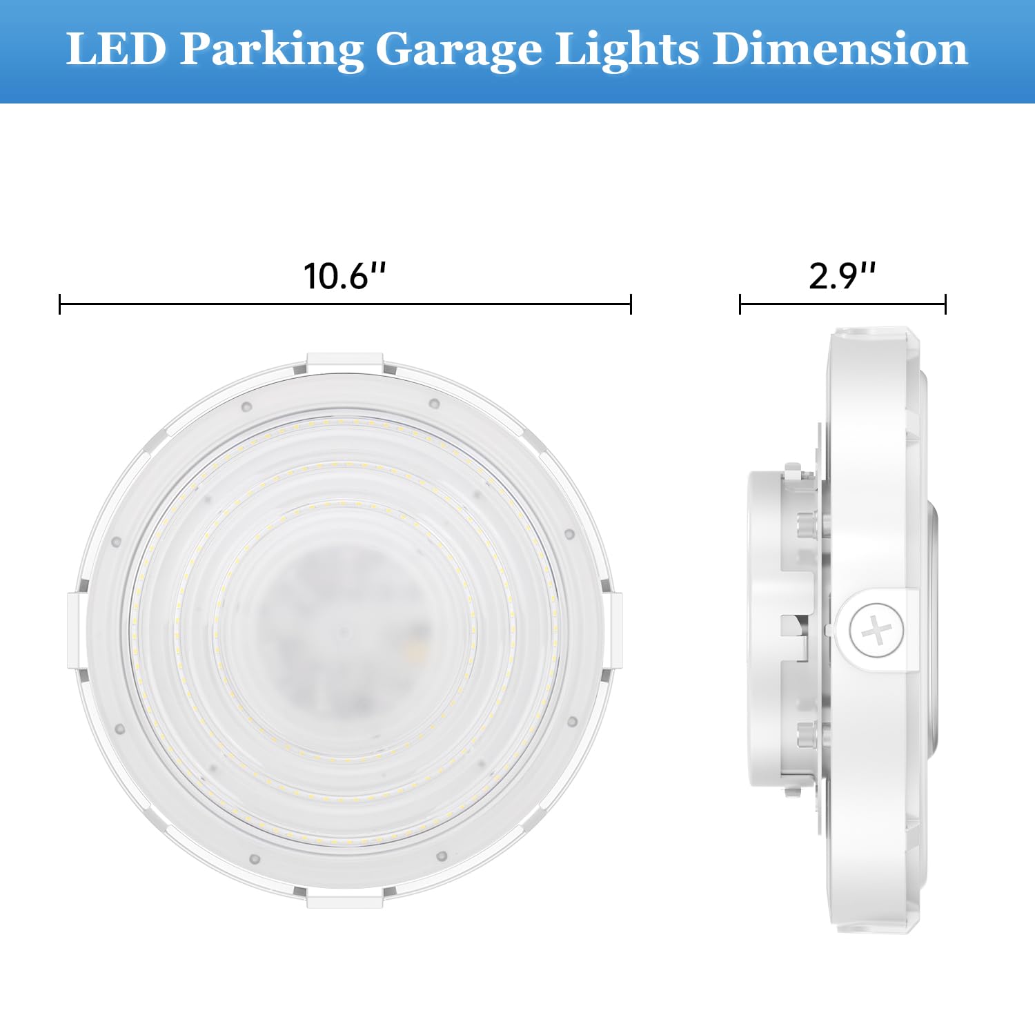 dephen 90W Round LED Canopy Light, 5000K Parking Garage Lights, 10350Lumens LED Ceiling Light AC120-277V Canopy Lighting for Gas Station Barn Warehouse Storage (UL-Listed)