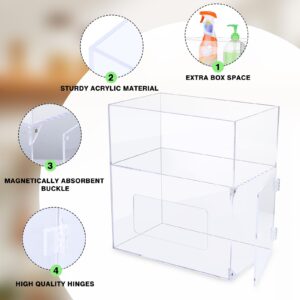 mwellewm Trash Bag Dispenser 2 in 1 Extra Large Acrylic Garbage Bag Roll Holder Under Sink Plastic Bag Storage Box with Lid Kitchen Inside Trash Can Grocery Bag Organizer(10.4 x 6.5 x 11.4 inches)