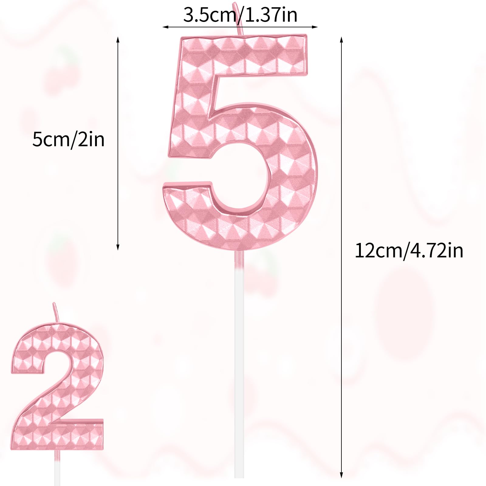 Pink 17th Birthday Candles,Diamond Design 3D Number 17 Birthday Candle,Happy 17th Birthday Cake Topper Decorations for Girls Women Birthday Anniversary Wedding Party Celebration Supplies