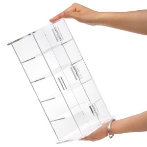 ZENFUN 5 Layers Acrylic Belt Organizer, Square Stackable Belt Storage Box Clear Display Case Vanity Organizer for Watch, Hair Accessories, Jewelry, Closet and Drawer