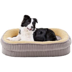 debang home orthopedic dog bed for medium dogs breeds, high density egg crate foam dog sofa beds,oval kennel bed, pet couch bed with four sided bolster, removable washable cover& non-slip bottom