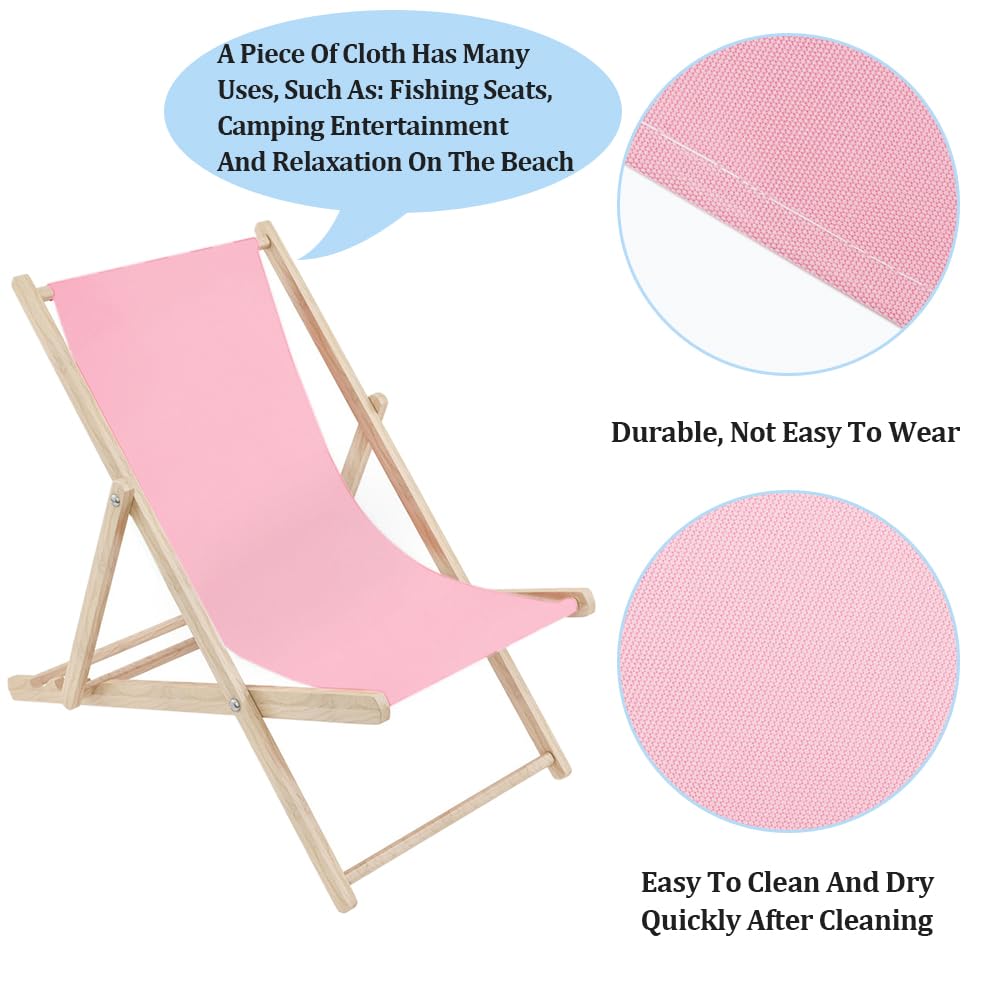 GORGECRAFT 1pcs Beach Sling Chair Replacement 435 * 1165mm Chair Oxford Cloth Pink Chair Fabric Reclining Sling Replacement for Sunbathing Garden Courtyard Beach Relaxation