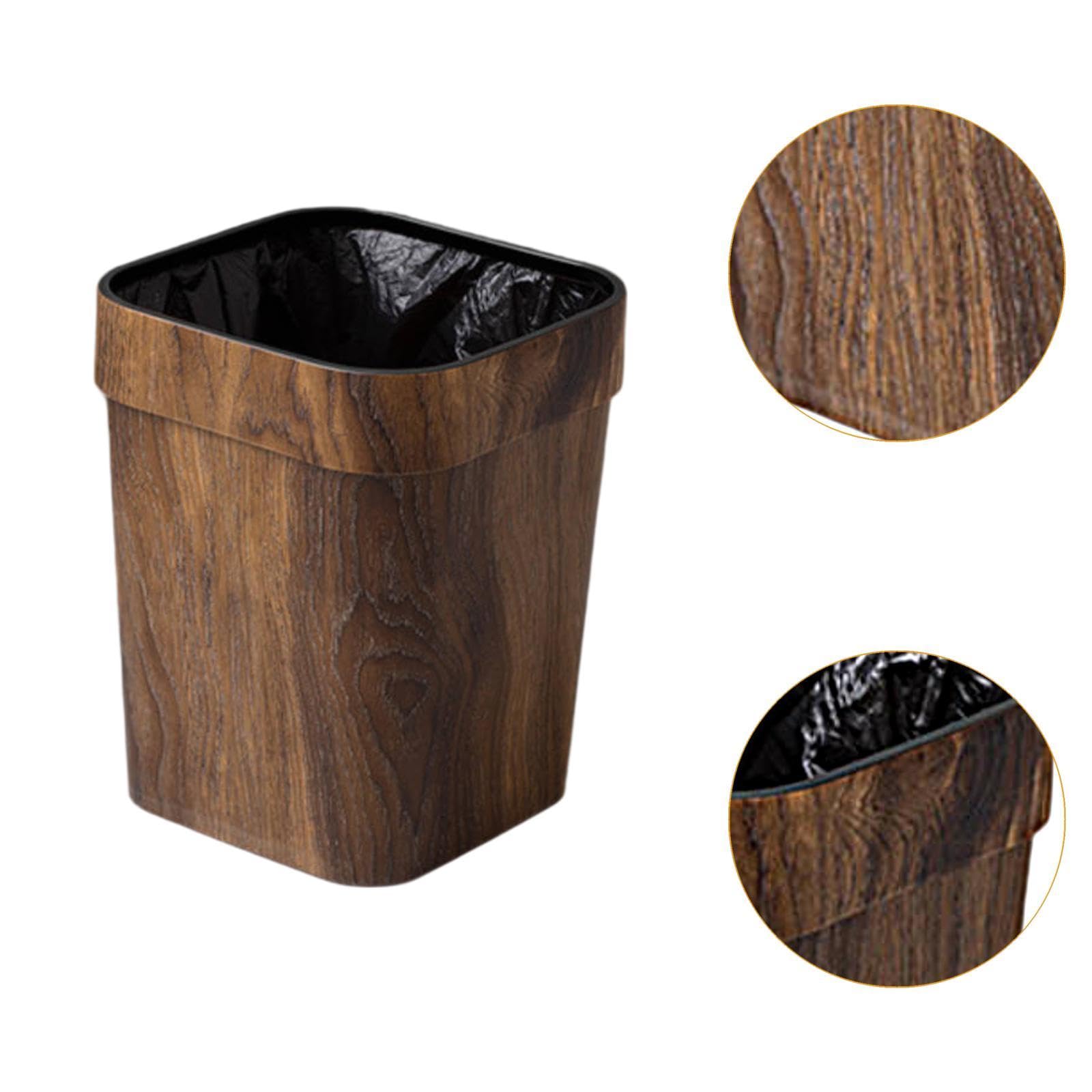 IEUDNS Trash Bin Wastebasket Bin Rustic Square Household Portable Decorative Small Narrow Garbage Can Recycle Bin for Kitchen Decor