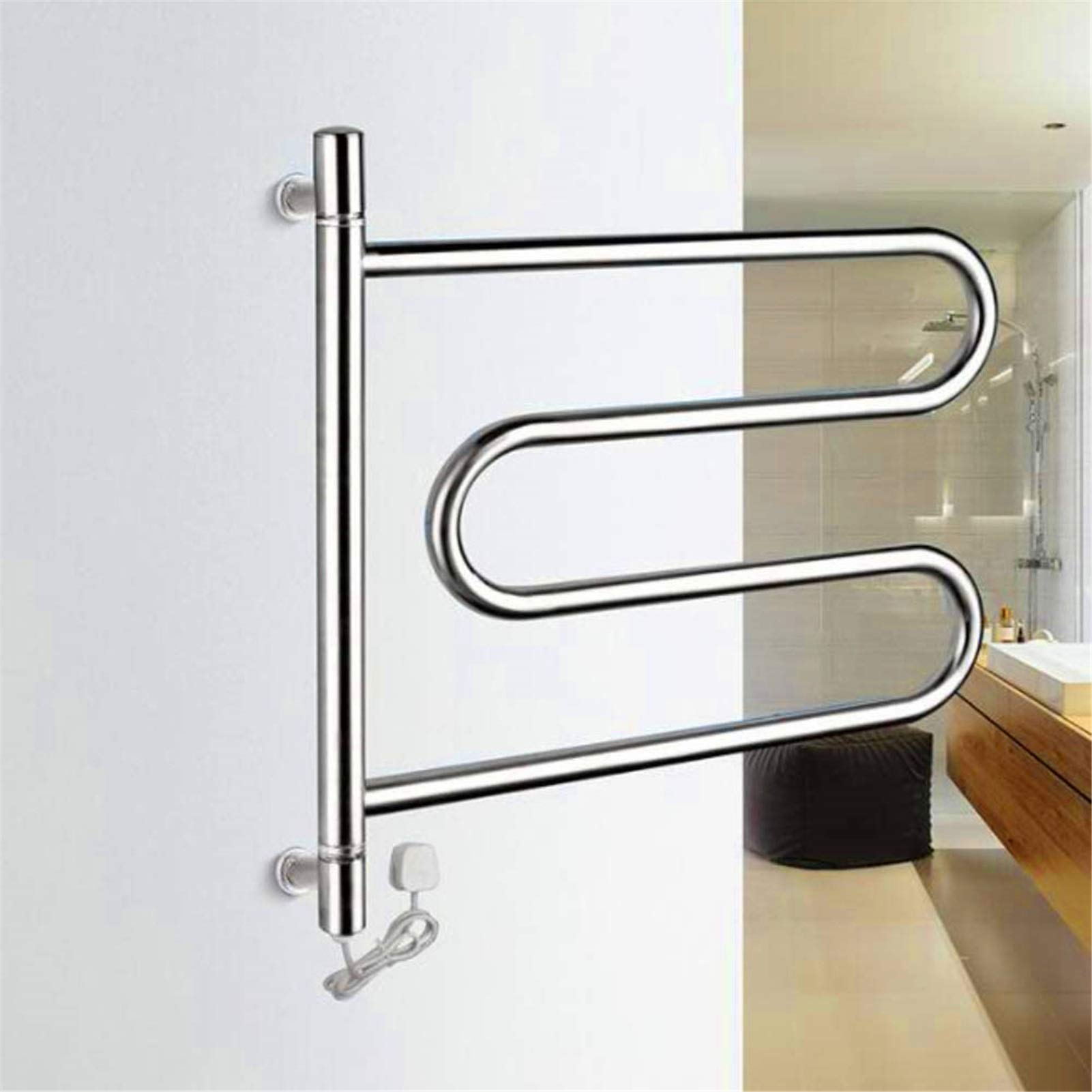 Towel Warmer,Electric Towel Rack Rotatable Wall-Mounted Towel Dryer Suitable for Bathroom Kitchen Hotel Bathroom Accessories,Bath Towel Dryer