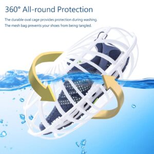 Shoes Washing Bag for Washing Machine, Child Shoes Washer Cage with Mesh Bags, Shoe Cleaning Laundry Mesh Protector Bag for Children's Shoe (Size 6.5 for child)