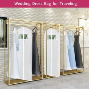 72" Dress Bags for Gowns Long, Wedding Dress Garment Bags for Hanging Clothes, Dress Bags for Closet Storage and Traveling, Foldable Dress Cover