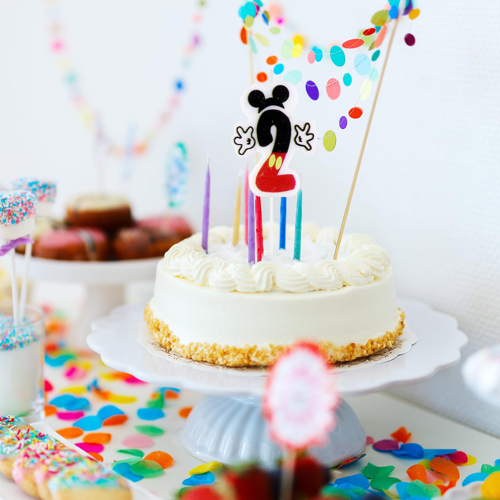 Mouse 2nd Birthday Candle, Mouse Number 2 Cake Candle Birthday Cake Topper for Mouse 2nd Birthday Party Decorations