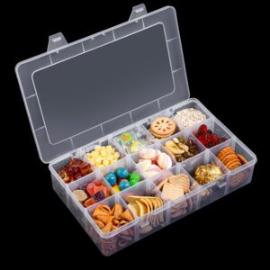 XUZC Snackle Box Container, Adjustable Divided Snack Box Serving Tray with Lid, Reusable 15 Compartments Snack Tray, Charcuterie Travel Snack Boxes for Kids, School, Picnic,Road Trip